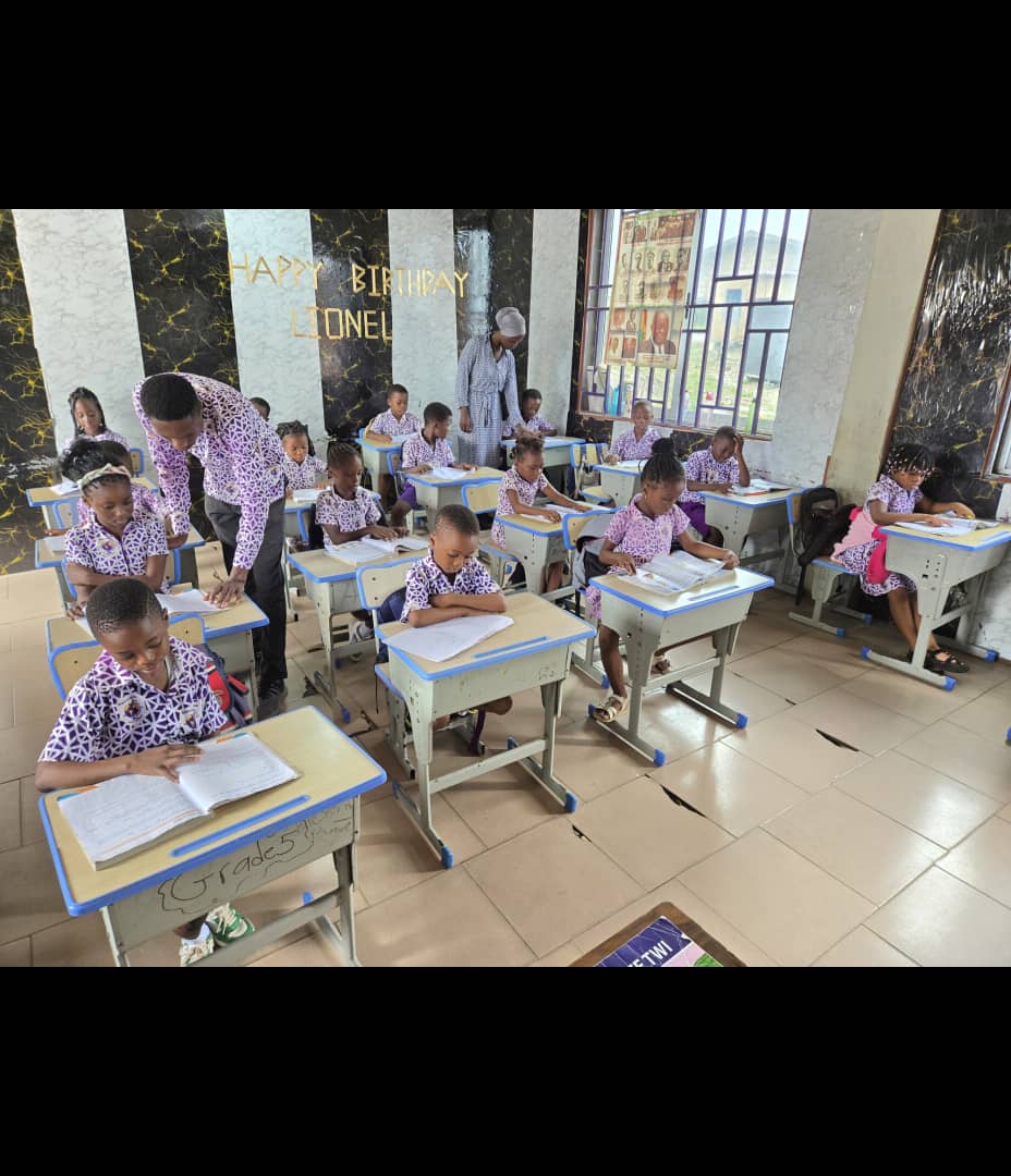 BBBIS pupils working at their desks in a classroom