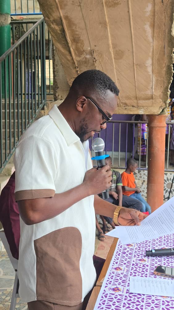 The Principal addressing the school community